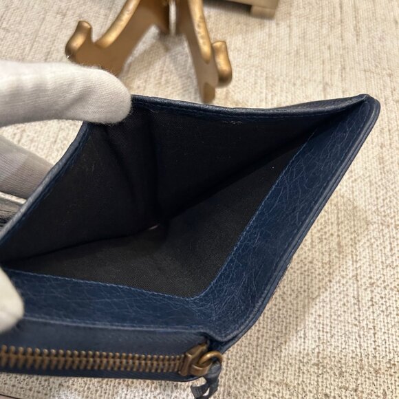 Balenciaga Motocross Teal Blue Compact Wallet - Picture 4 of 10